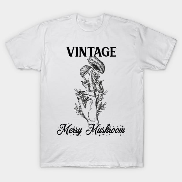 Vintage Merry Mushroom Lovers T-Shirt by Exosia store